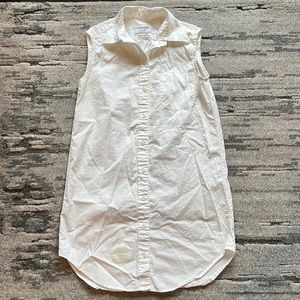 Thom Browne Sleeveless White Cotton Poplin Thigh Length Shirtdress size 38